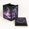 Black Crafted Loot Commander deck box with original purple artwork, magnetic lid and card display