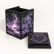 Black Crafted Loot Commander deck box with original purple artwork, magnetic lid and card display