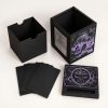 Black Commander deck box components showing the separate lid and removable inner card holder